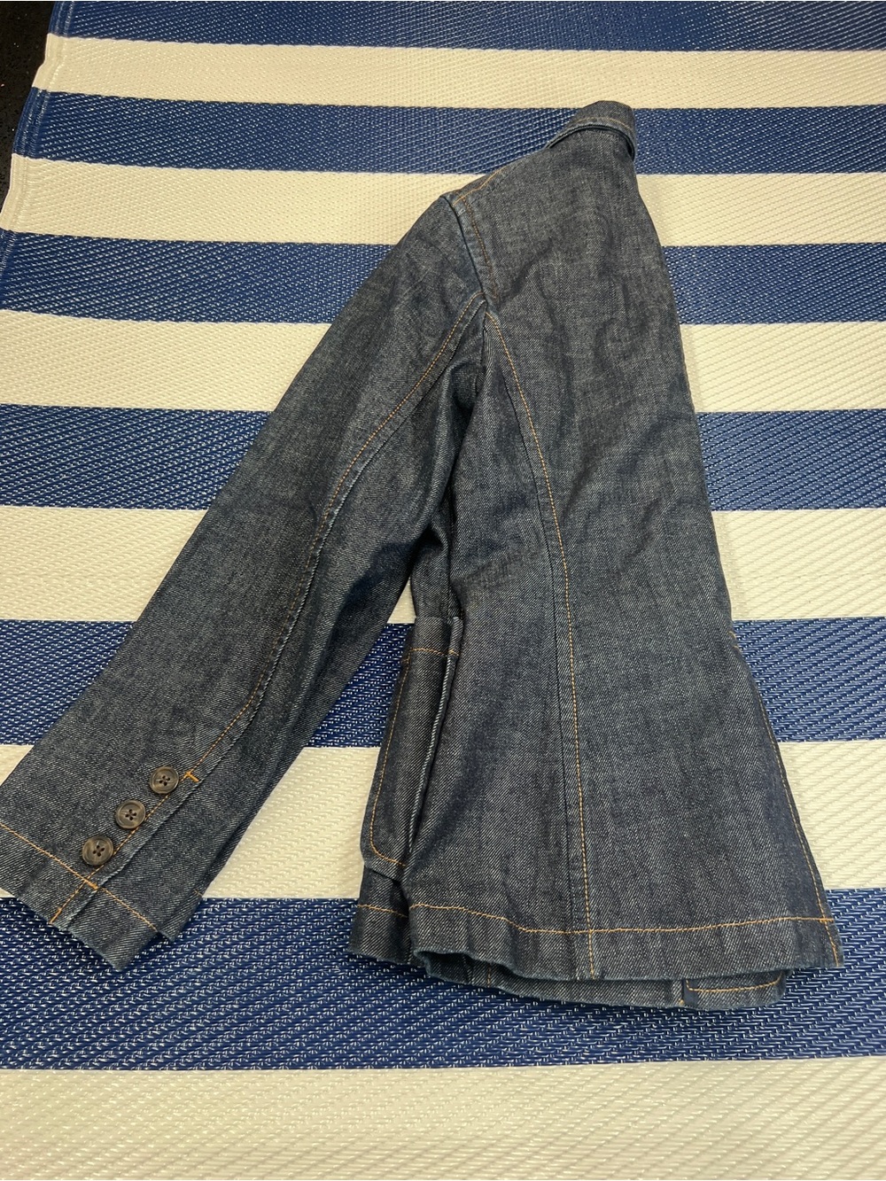 GAP Dark Wash Denim Blazer Jacket Women’s Structured Jean Jacket Sz 8 - Picture 8 of 11